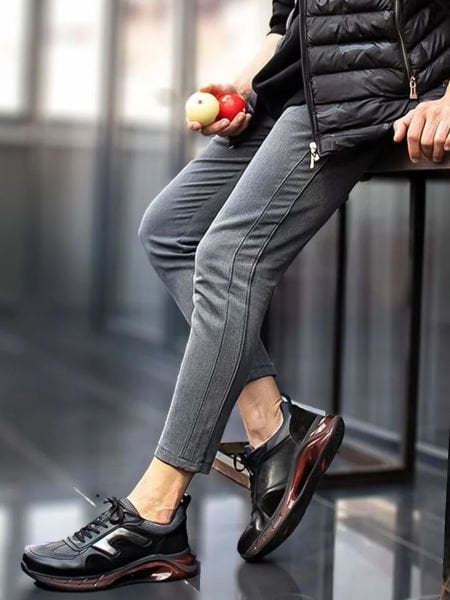 SCHWARZE ALEX BEQUEME LEDER-TAGESSCHUHE FÜR HERREN