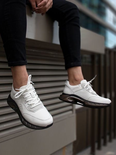 WEISSE ART AIR BEQUEME LEDER-ALLTAGSSCHUHE FÜR HERREN