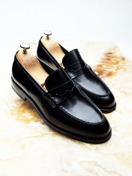 PATENT BLACK ENZO GENUINE LEATHER CLASSIC SHOES BLACK OPEN - 39