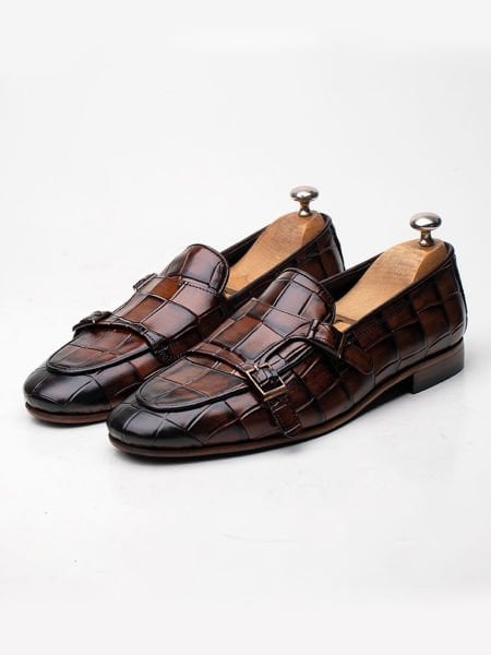 COFFEE CROCO VALLE KLASSISCHE SCHUHE AUS ECHTLEDER Krokobraun - 39