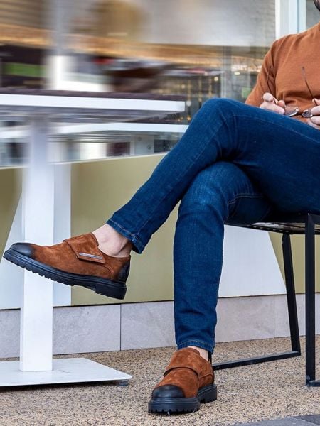 IBAY 052 LUCCA TAN SUEDE MEN'S SLEETLESS LEATHER CLASSIC SHOES TAN SUEDE - 43