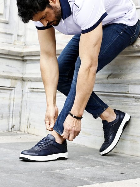 İBAY 2228 GROOM DARK BLUE MEN'S LEATHER DAILY COMFORTABLE SHOES DARK BLUE - 39