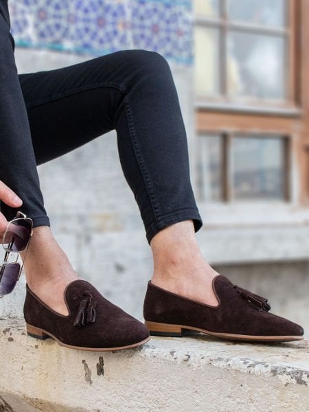 COFFEE SUEDE CRUEL HAKİKİ DERİ GÜNLÜK KLASİK AYAKKABI KAHVE - 43