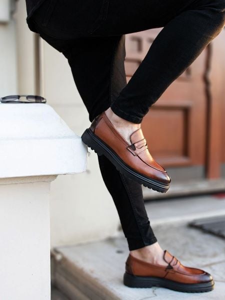 IBAY 051 GRECO TABA MEN'S GENUINE LEATHER DAILY COMFORTABLE CLASSIC SHOES TABA - 39