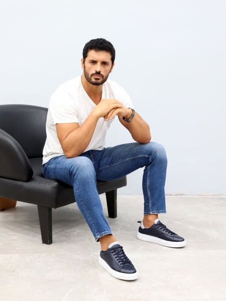 NAVY BLUE GREY CAPTOE HAKİKİ DERİ GÜNLÜK AYAKKABI LACİVERT GRİ - 42