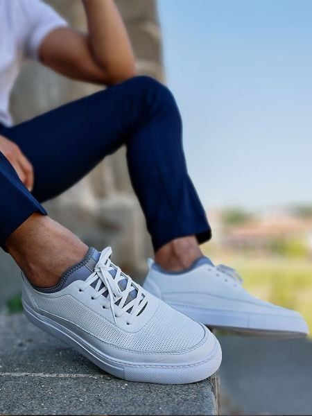 İBAY 2123 FERRO WHITE LEATHER DAILY COMFORTABLE MEN'S SHOES WHITE - 40