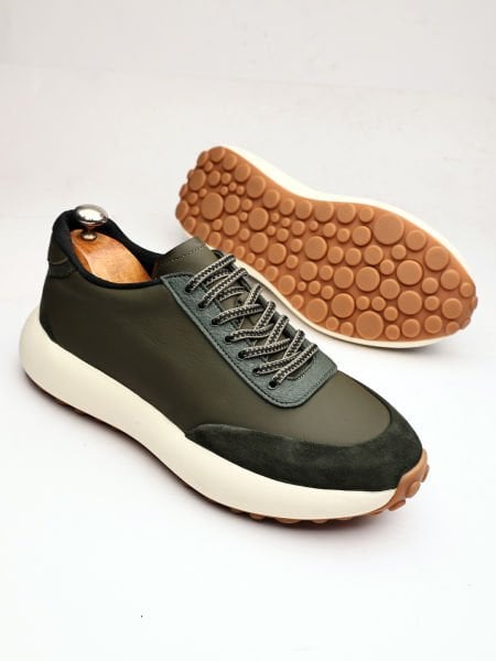 KHAKI ULTRA LUXURY QUALITY COMFORTABLE MEN'S LEATHER CASUAL SHOES KHAKI - 45