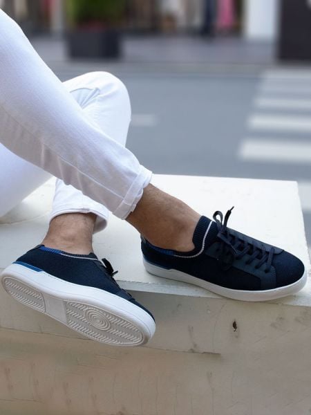 MARINEBLAU SOVA FREIZEITSCHUHE AUS ECHTEM LEINEN MARINEBLAU - 41