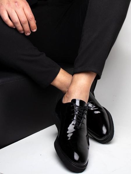 KLASSISCHE SCHUHE AUS SCHWARZEM LACK EVA ALVIN AUS ECHTEM LEDER SCHWARZES Lackleder - 44