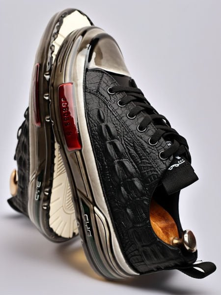 BLACK DELUXS GENUINE LEATHER LUXURY MEN'S SHOES BLACK - 45