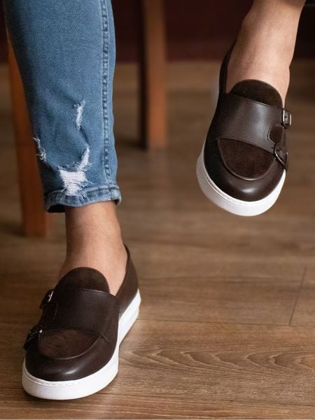 İBAY TONY Men's Brown Genuine Suede Leather Classic Shoes BROWN - 42