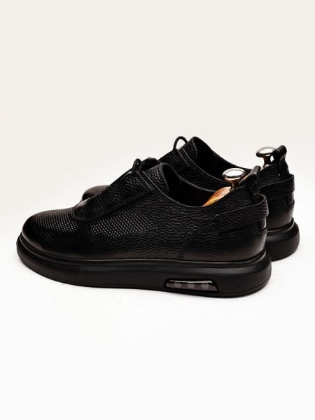 BLACK VISTA GENUINE LEATHER MEN'S CASUAL SHOES BLACK BLACK - 43