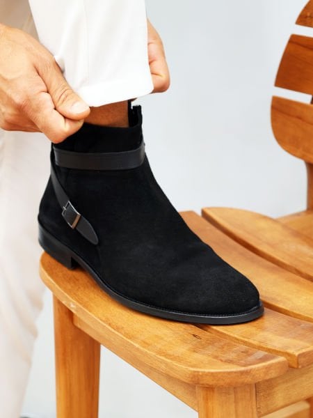 İBAY 8001 FLOYD BLACK SUEDE MEN'S DAILY BOOTS BLACK SUEDE - 41