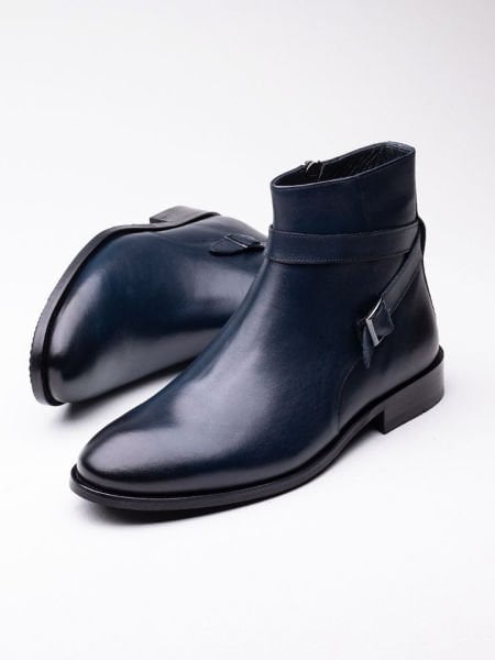 İBAY 8001 FLOYD DARK BLUE MEN'S LEATHER DAY BOOTS DARK BLUE - 44