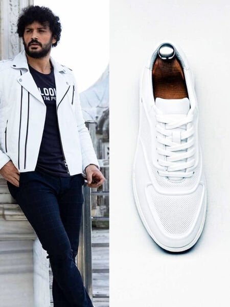 İBAY 2228 GROOM MEN'S WHITE COMFORTABLE LEATHER SHOES