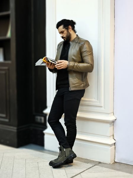 GREEN SUEDE HEAD POSTAL ( HAKİKİ DERİ RAHAT BOT ) HAKİ SÜET - 43