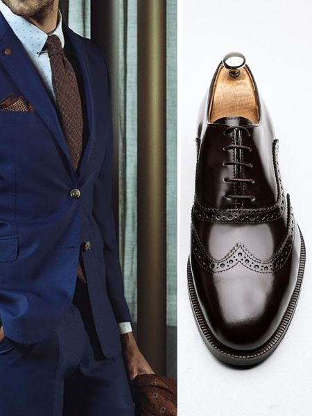 LACK KAFFEE JOEL HERRENLEDERSCHUHE IM KLASSISCHEN STIL KAFFEE – 42