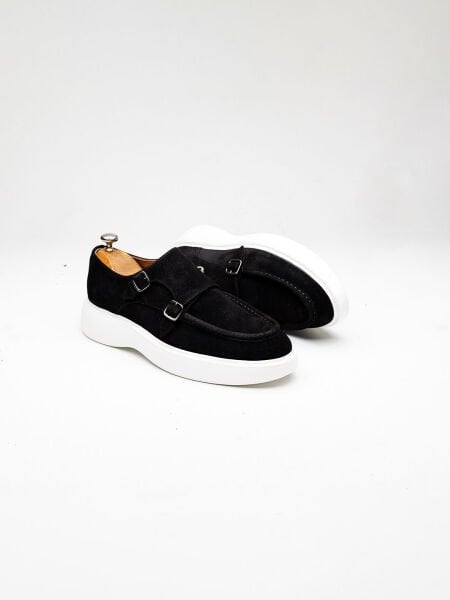 SCHWARZES WILDLEDER PHILIPPE HERREN-LEDER-FREIZEITSCHUHE SCHWARZES WILDLEDER - 41