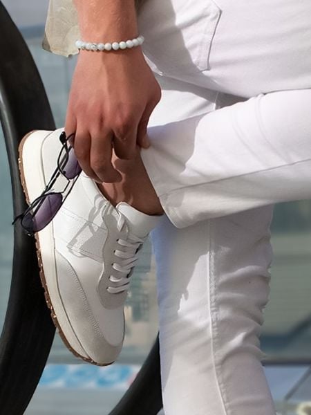 İBAY 1124 NIGHT MEN'S WHITE LEATHER DAILY SHOES WHITE