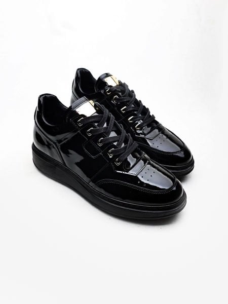 PATENT BLACK ENFORCE MEN'S SNEAKERS BLACK PATENT LEATHER - 43