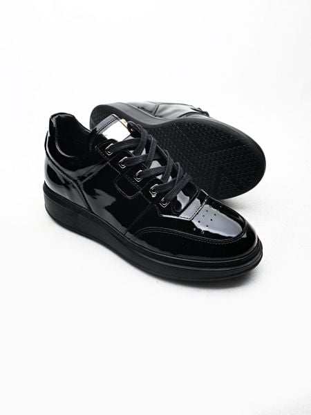 PATENT BLACK  ENFORCE  ERKEK SNEAKERS AYAKKABI SİYAH RUGAN - 43