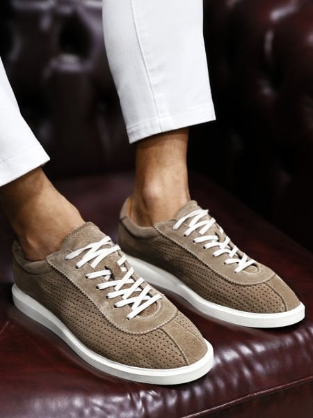 MINK PASS-X SUEDE LEATHER SUMMER COMFORTABLE SHOES MINK SUEDE - 45