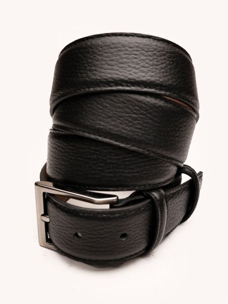 BLACK LION BELT 094 HAKİKİ DERİ KUMUAŞ KEMERİ 094  SİYAH - 130CM