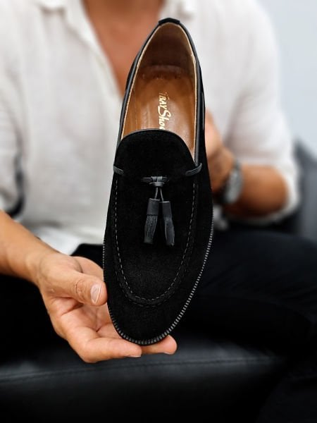 BLACK SUEDE MORRIS RAHAT GÜNLÜK TARZ AYAKKABI SİYAH SÜET - 43
