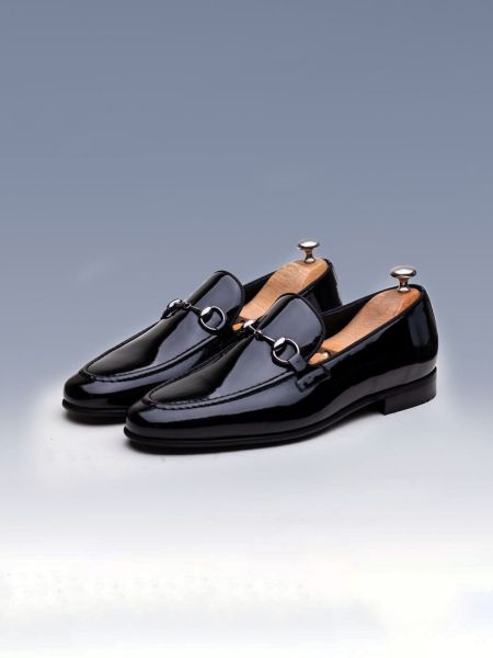 PATENT BLACK JUST HAKİKİ DERİ KLASİK AYAKKABI RUGAN DERİ - 42
