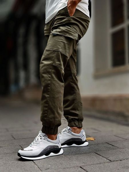 WHITE GREY HIPER AIR DERİ GÜNLÜK SNEAKERS BEYAZ GRİ - 40