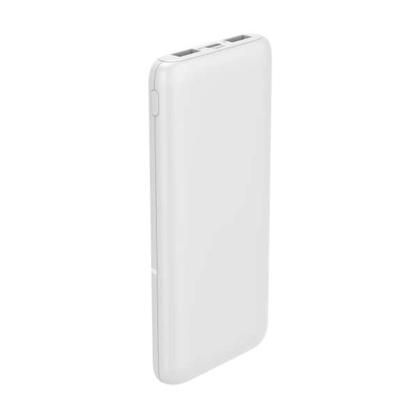 Led Ekranlı Slim 10000mAh Powerbank Taşınabilir Şarj Cihazı Type-C / 2 USB / 3 Port Çıkış / Output 2.1A Beyaz