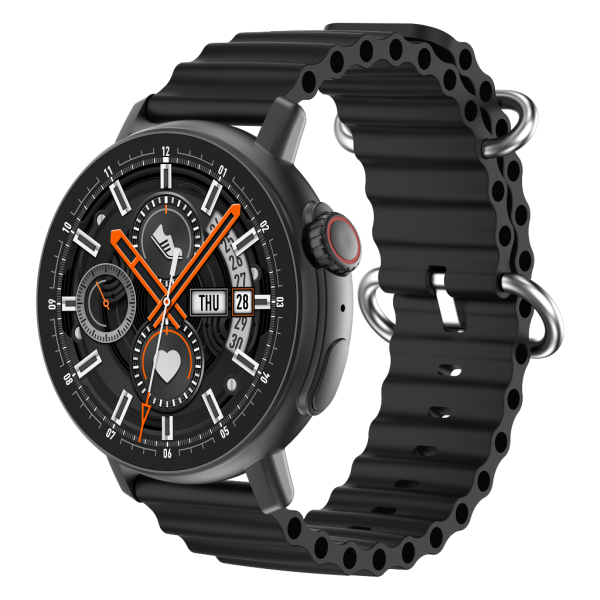 Active6 Smartwatch Round Aluminum Case Sport Black