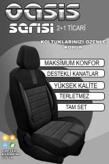 Oasis Serisi Serisi Ticari Oto Koltuk Kılıfı 2+1 - Siyah