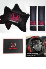 Honda Yastık Kemer Konfor Seti Paketi Kaydırmaz Ped Ve Geçmeli Direksiyon Kılıfı
