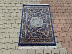 Men of Ottoman Navyblue Silk Rug