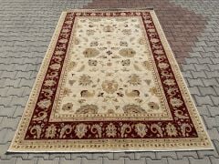 Red Traditional Ethnic Silk Carpet