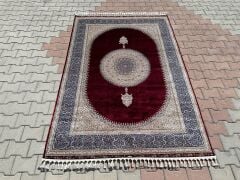 Cadran Model Dark Red Silk Rug