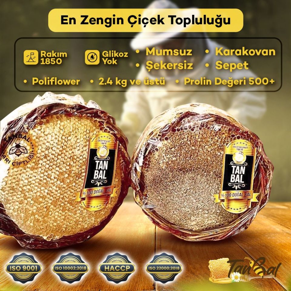 MUMSUZ ŞEKERSİZ TAMAMI ARI YAPIMI SEPET BAL 2KG-2.4KG