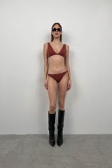 Toptan Kahverengi Bralet Bikini Takım