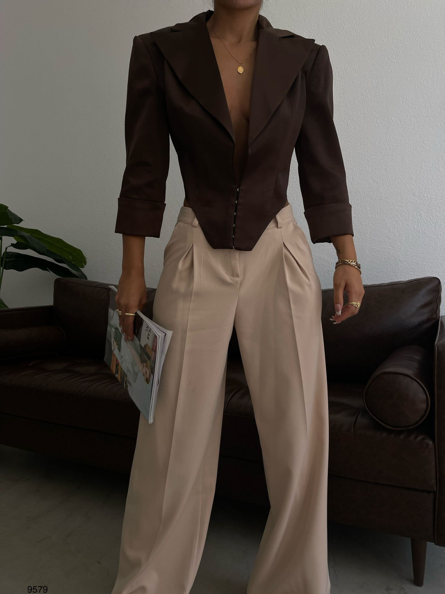 Toptan Vatkalı Crop Blazer Ceket