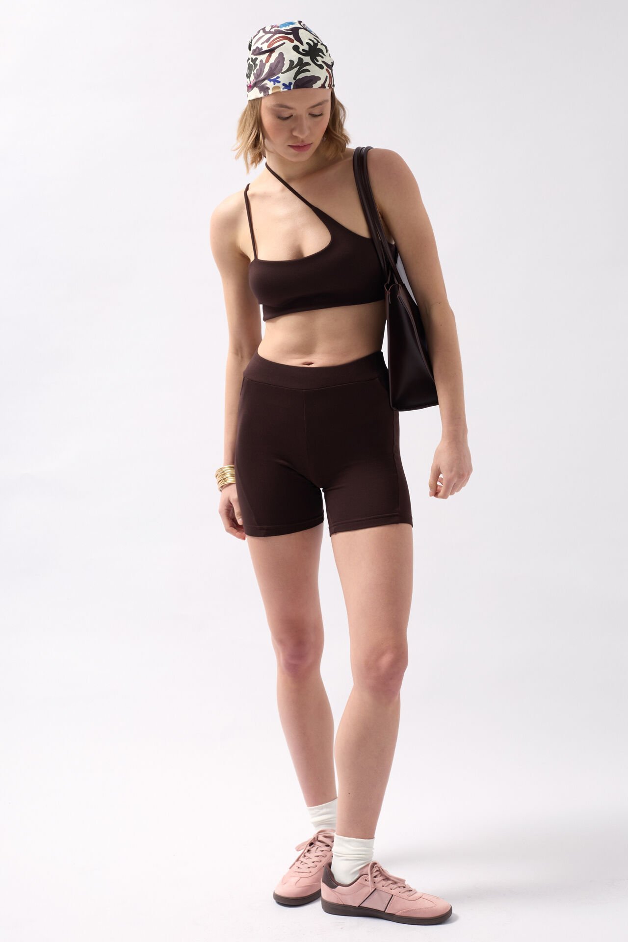 Wholesale Cross Strap Brown Bra