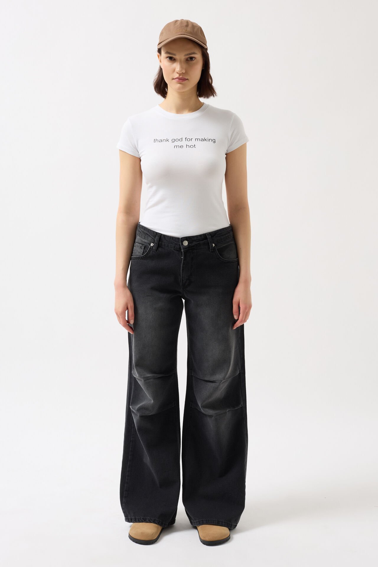 Toptan Baskılı Likralı Crop Beyaz T-Shirt