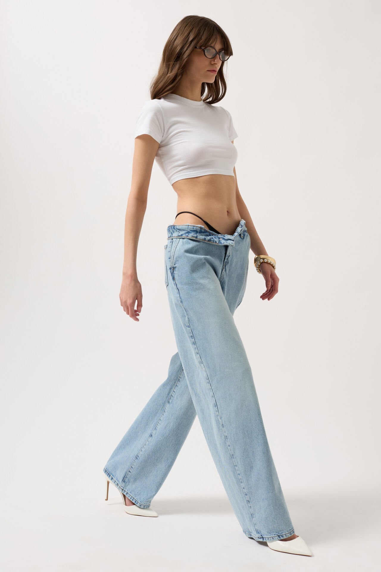 Toptan Düşük Bel Straight Mavi Jean