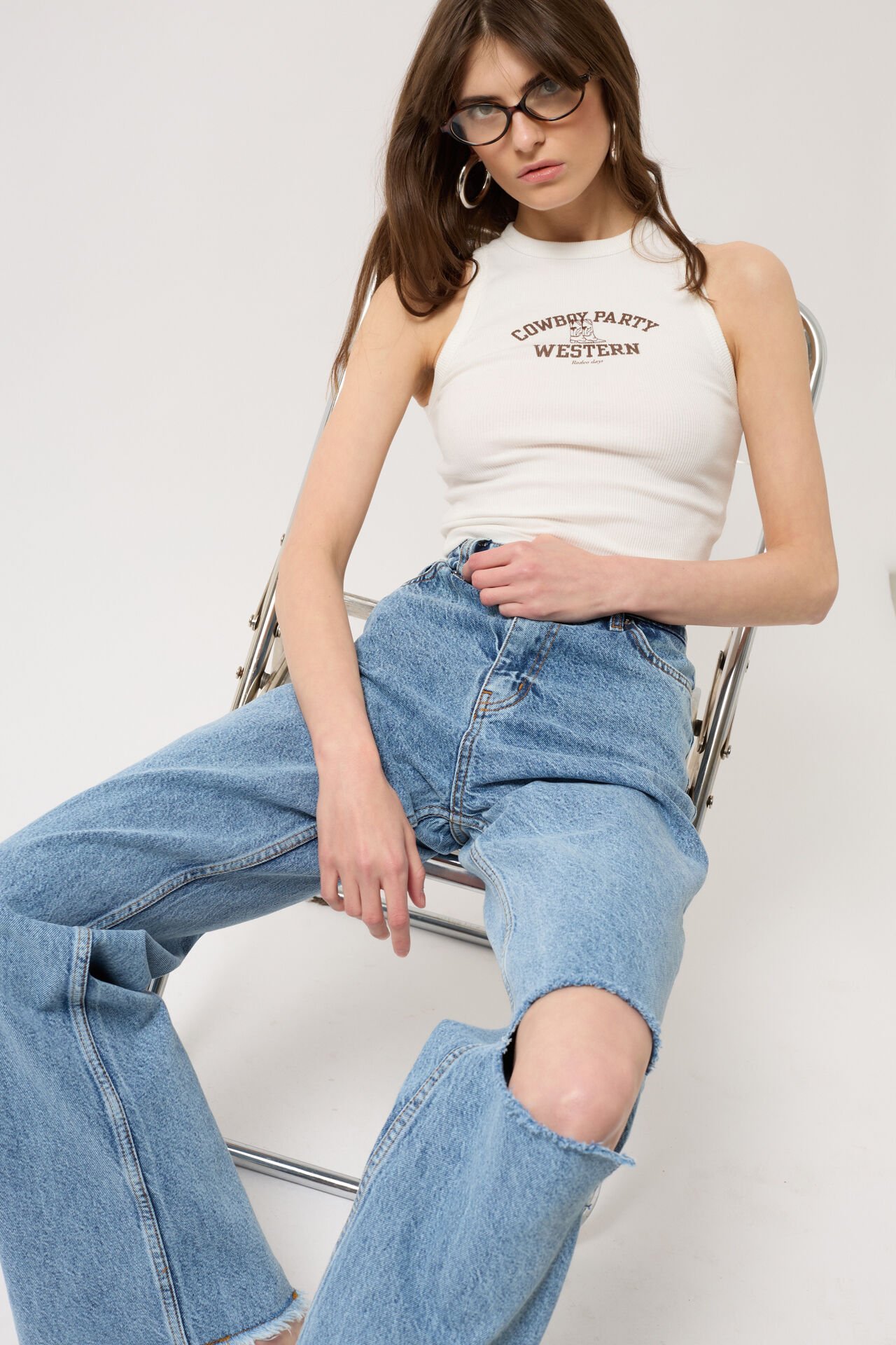 Toptan Lazer Kesim Wide Leg Mavi Jean
