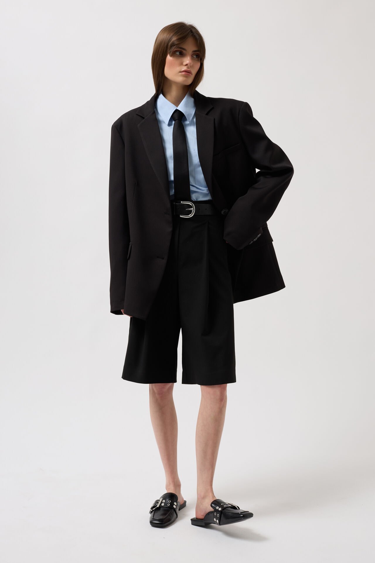 Toptan Basic Oversize Siyah Ceket