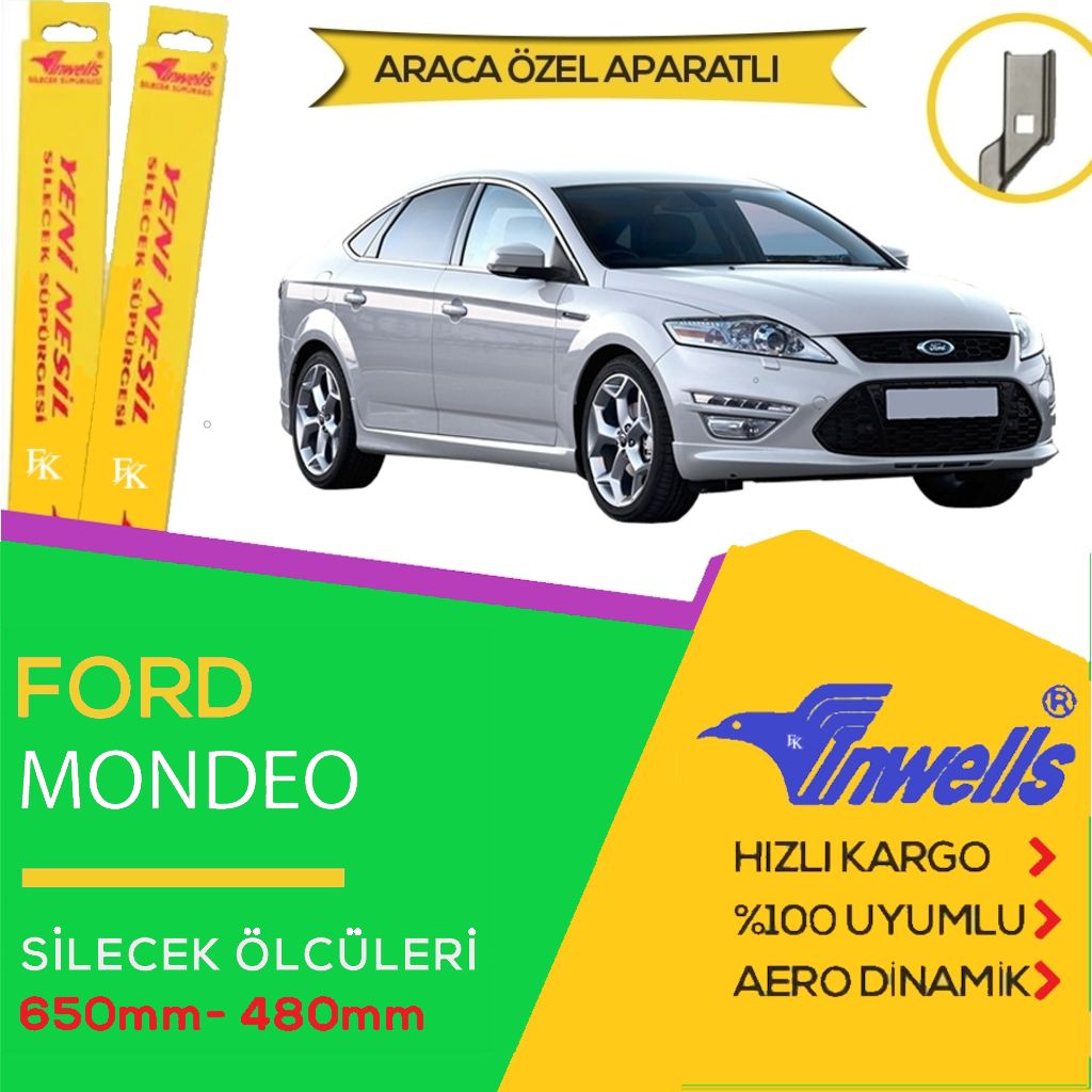 Mondeo Ön Silecek Süpürge Takımı 2 Adet İnwells 2007-2013 65cm-48cm