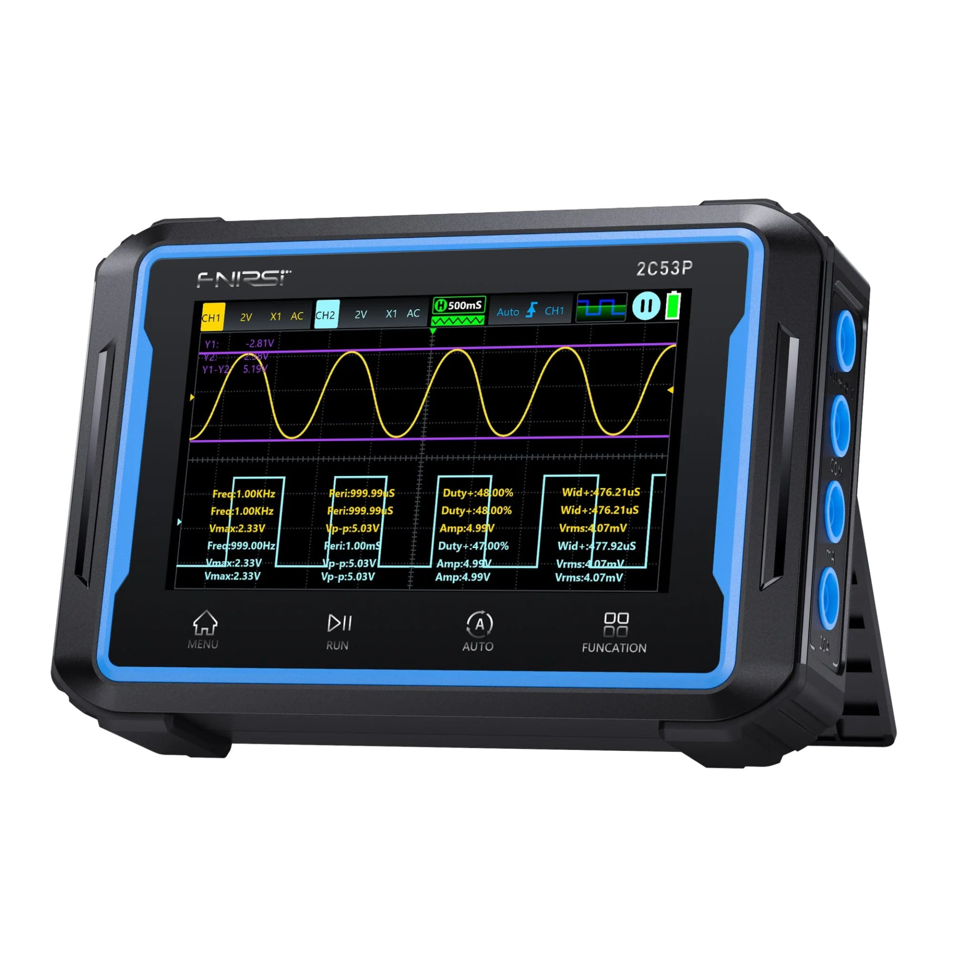 Fnirsi 2C53P 3in1 50MHz 2 Kanal 250MSa/s El Tipi Dijital Tablet Osiloskop & Multimetre & Sinyal Jeneratörü