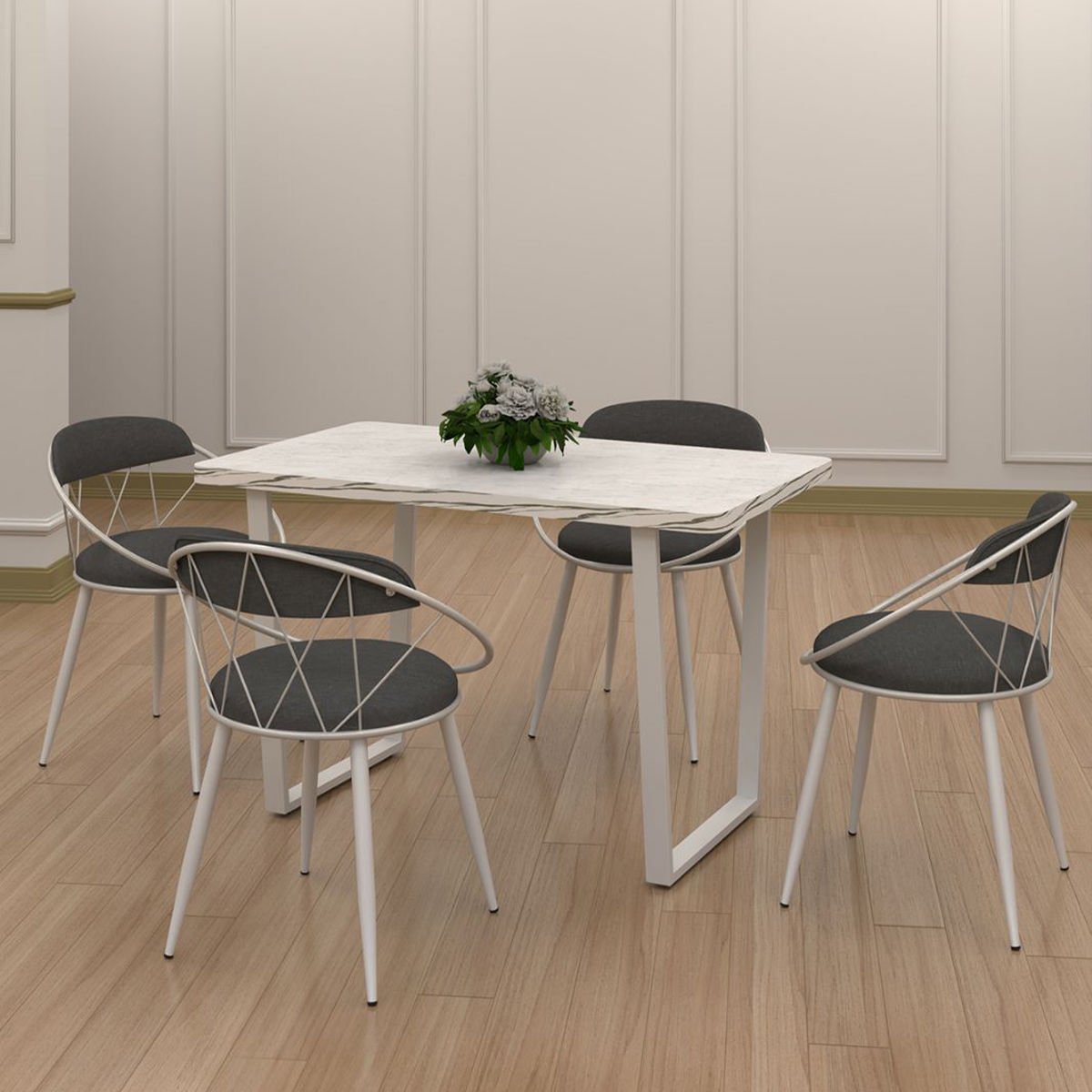 Kagu Relax Mdf Masa Sandalye BEYAZ MS KETENKOYUGRİ