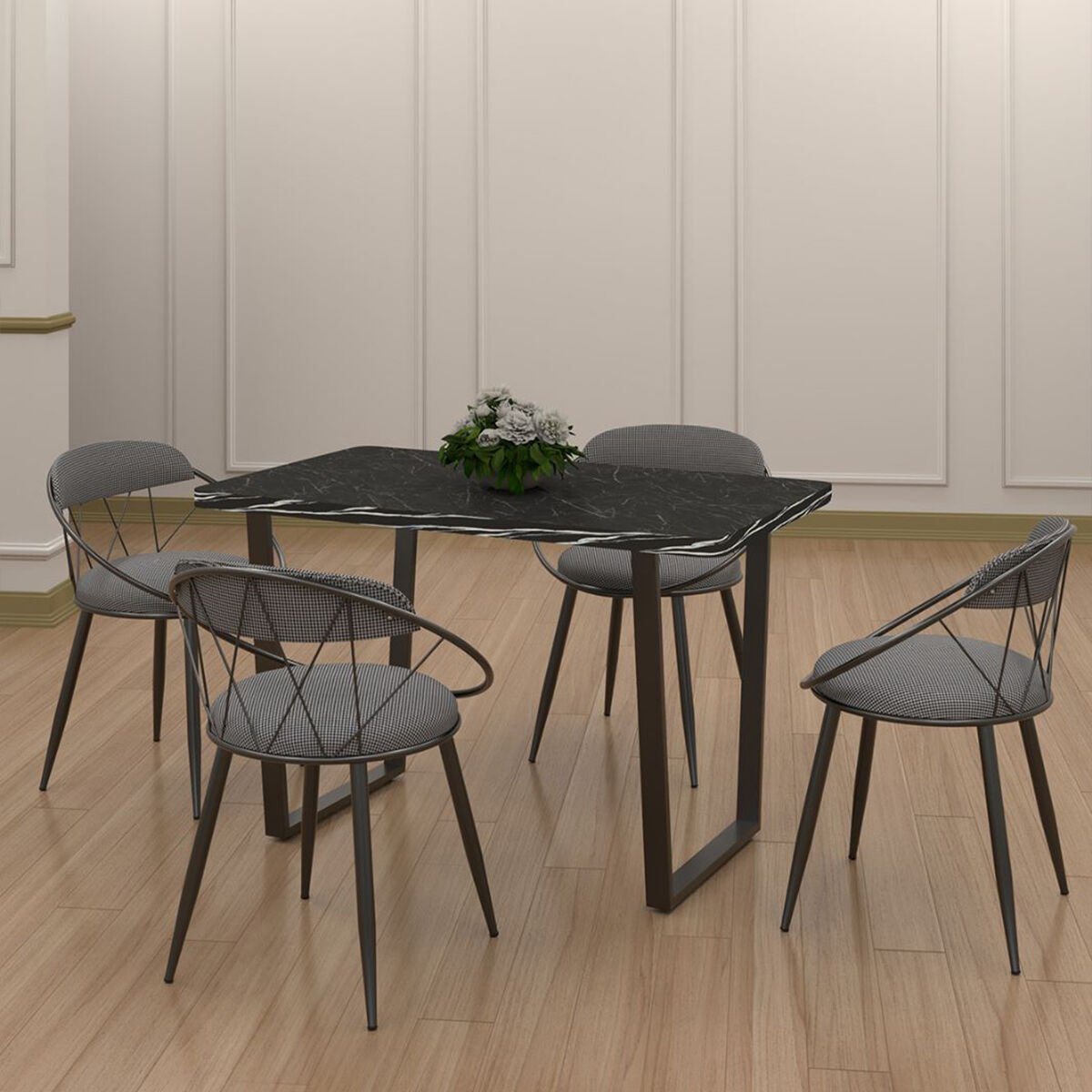 Kagu Relax Mdf Masa Sandalye SİYAH MS KAZ SİYAH