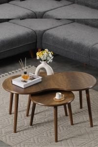 Marlo MDF Orta Sehpa - Zigon Sehpa 3lü Takım Cnc İşleme